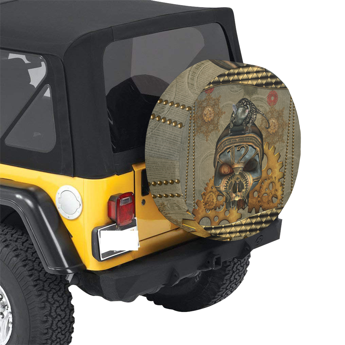 Awesome steampunk skull 32 Inch Spare Tire Cover