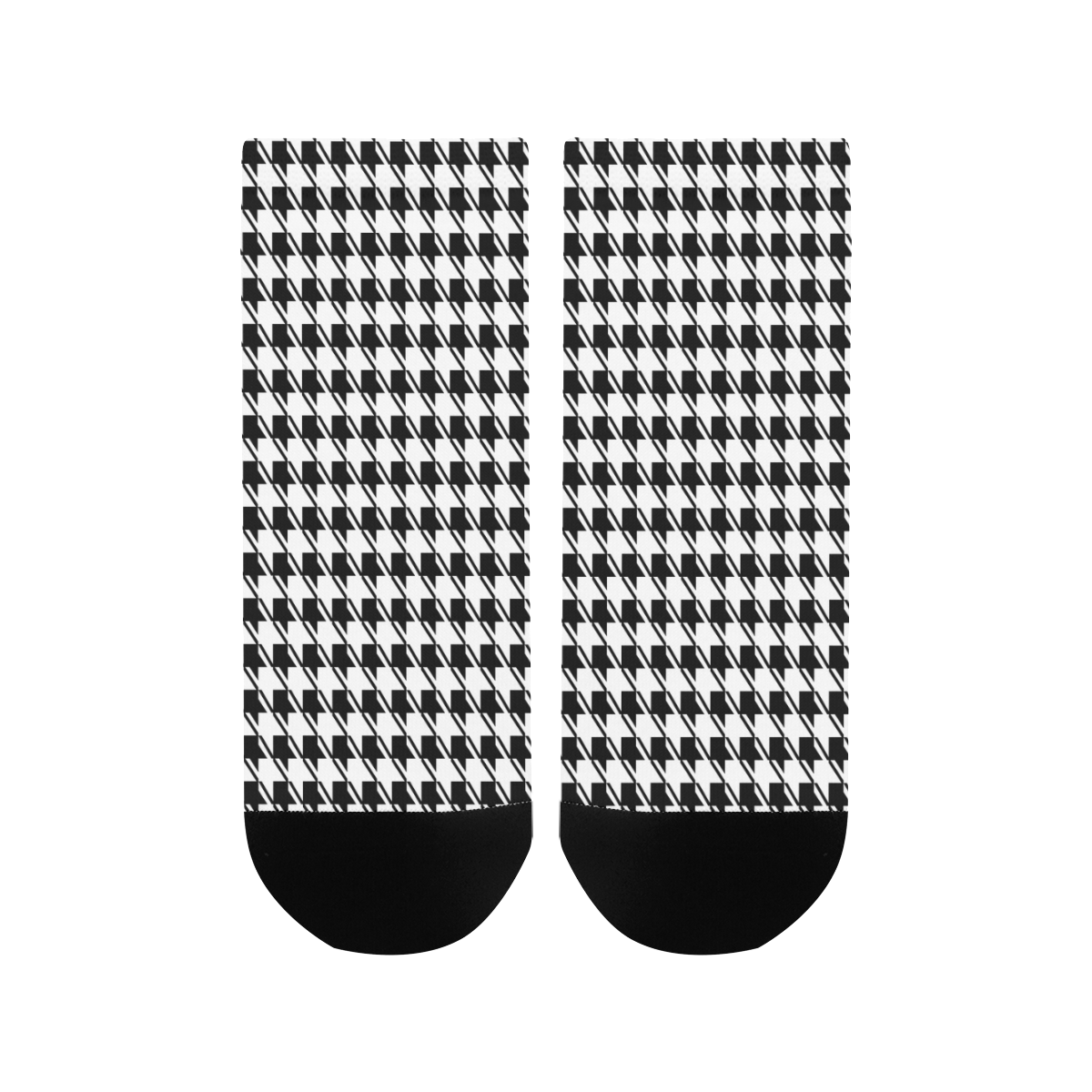 Black White Houndstooth Women's Ankle Socks