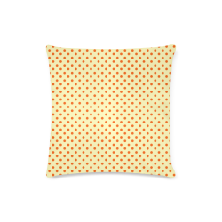 Tangerine Orange Polka Dots on Yellow Custom Zippered Pillow Case 16"x16"(Twin Sides)