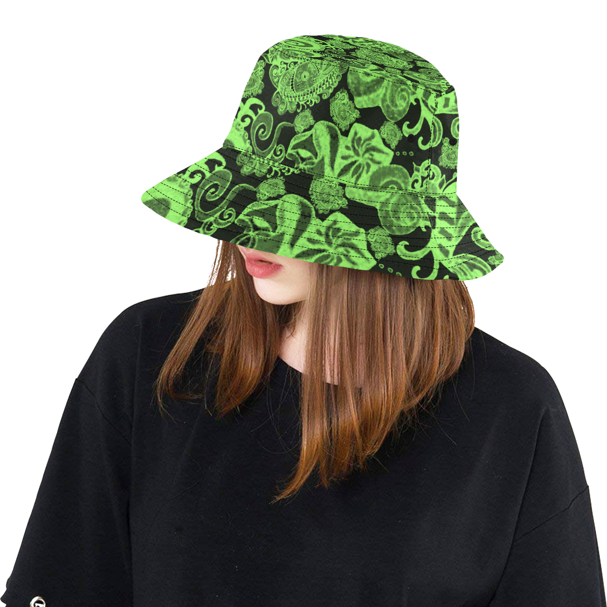 Your Paisley Green Eyes by Aleta All Over Print Bucket Hat