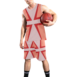 Shades of Red Patchwork All Over Print Basketball Uniform
