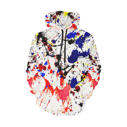 Blue & Red Paint Splatter All Over Print Hoodie for Men/Large Size (USA Size) (Model H13)