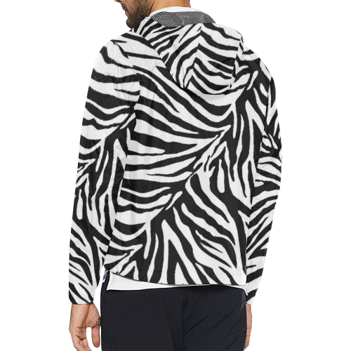 zebra 1 black and white animal print Unisex All Over Print Windbreaker (Model H23)