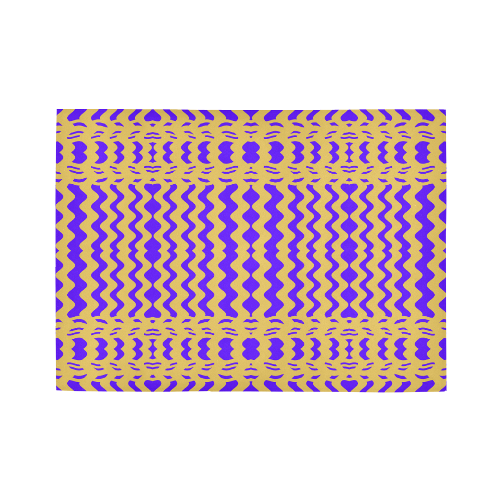 Purple Yellow Modern  Waves Lines Area Rug7'x5'