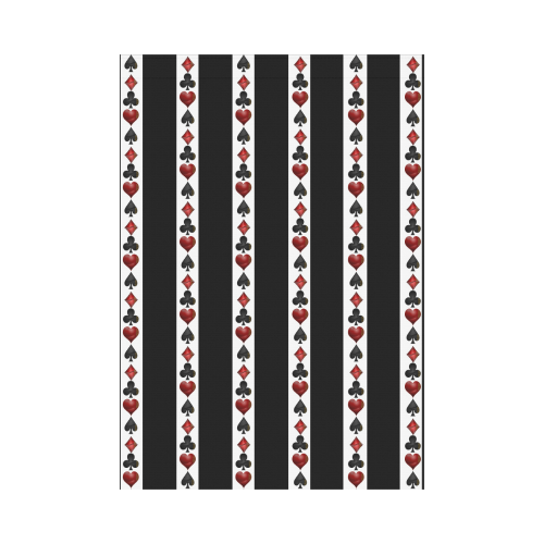 Playing Card Symbols Stripes Garden Flag 28''x40'' （Without Flagpole）