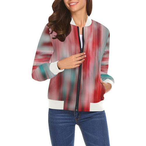 Flowers All Over Print Bomber Jacket for Women (Model H19)