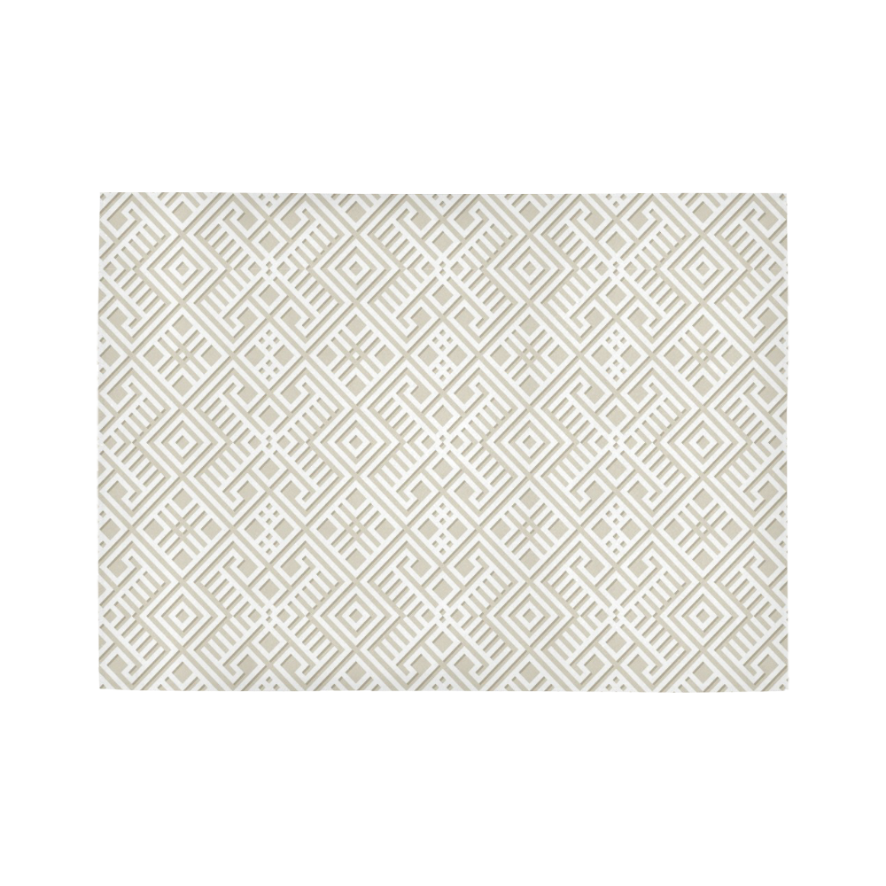 White 3D Geometric Pattern Area Rug7'x5'