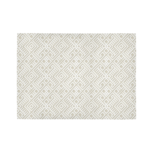 White 3D Geometric Pattern Area Rug7'x5'