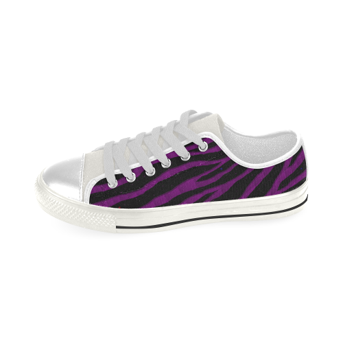 Ripped SpaceTime Stripes - Purple Low Top Canvas Shoes for Kid (Model 018)