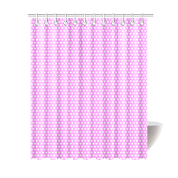 Pretty Pink Hearts Shower Curtain 69"x84"