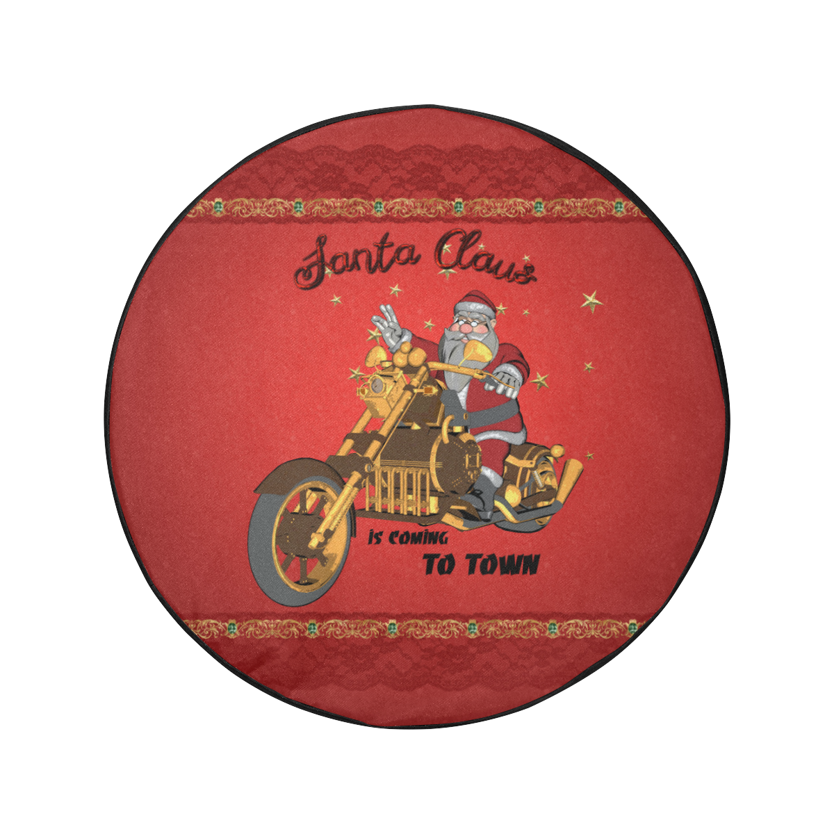 Santa Claus wish you a merry Christmas 34 Inch Spare Tire Cover