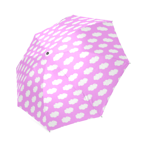 Clouds and Polka Dots on Pink Foldable Umbrella (Model U01)