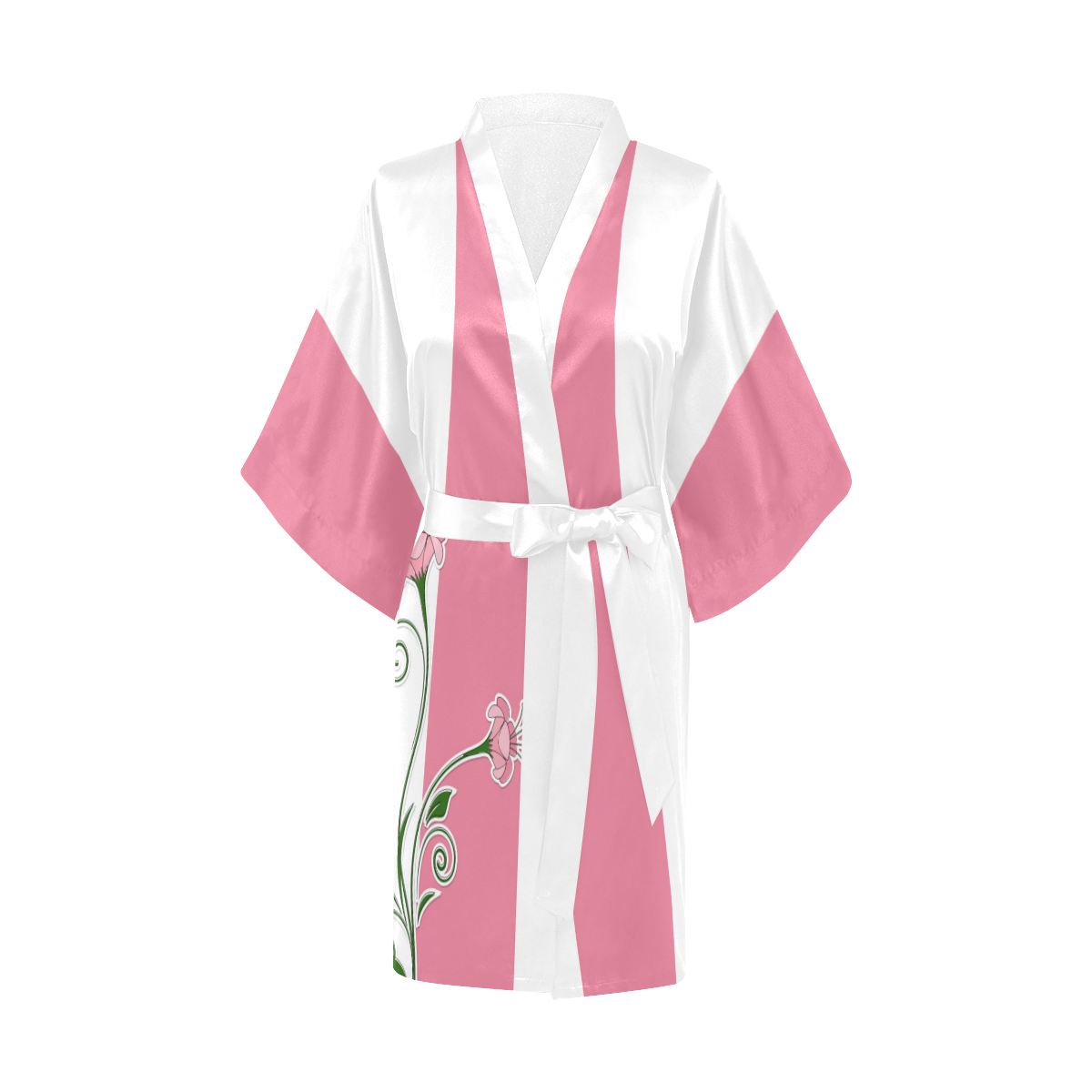 Pink Flower Kimono Robe