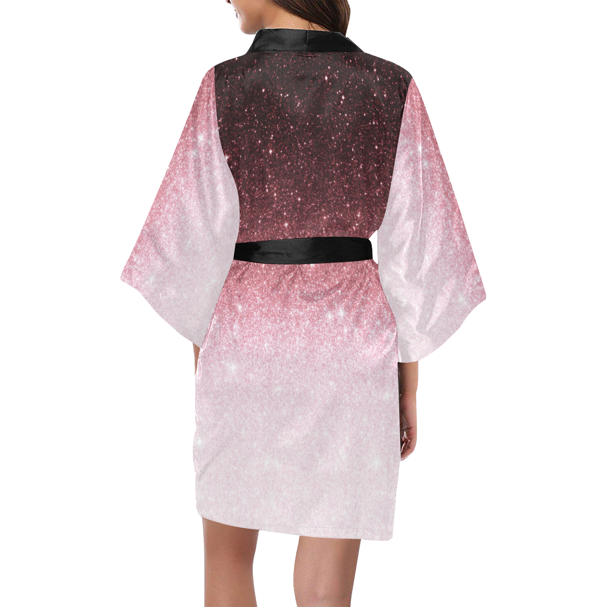 rose gold Glitter gradient Kimono Robe