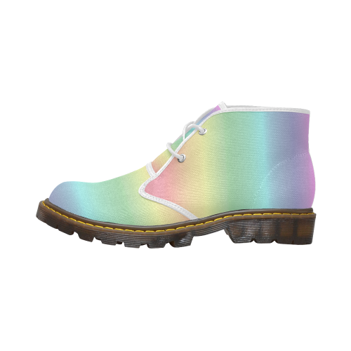 Pastel Rainbow Men's Canvas Chukka Boots (Model 2402-1)