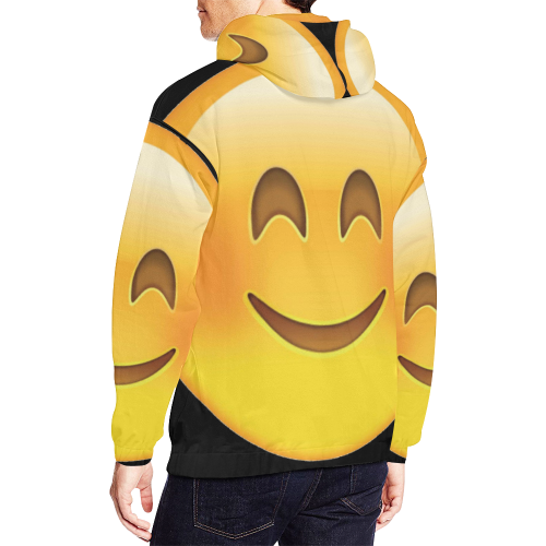 Rave Buddy Yellow Smiley Emoji All Over Print Hoodie for Men/Large Size (USA Size) (Model H13)