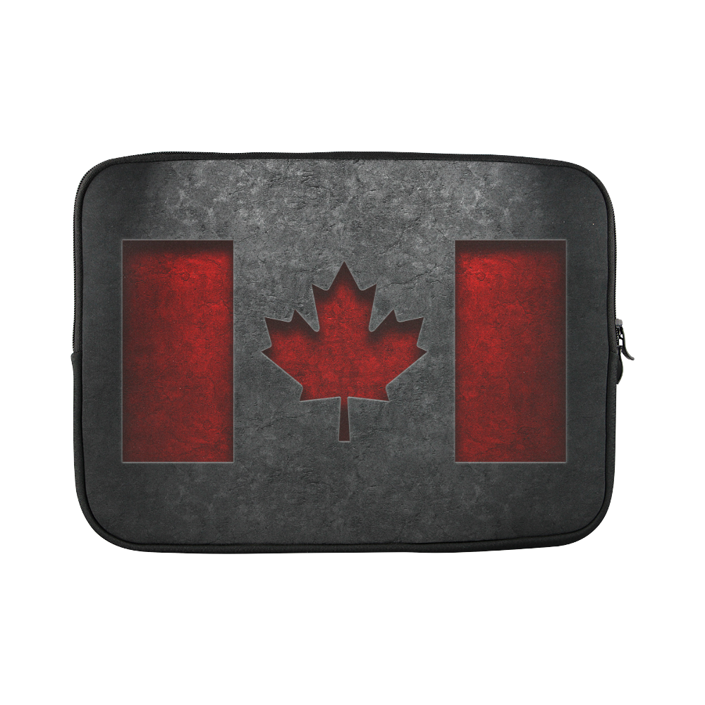 Canadian Flag Stone Texture Custom Laptop Sleeve 15''