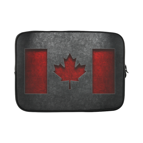 Canadian Flag Stone Texture Custom Laptop Sleeve 15''
