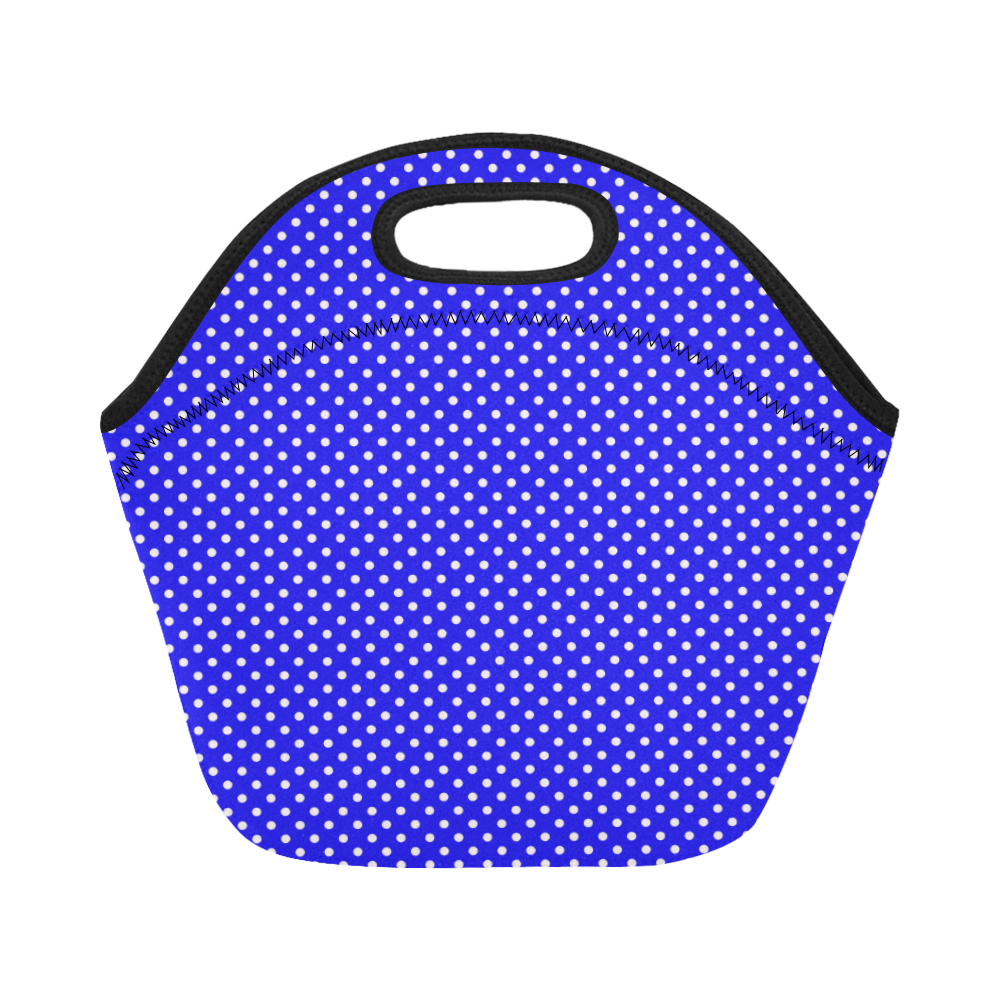 Blue polka dots Neoprene Lunch Bag/Small (Model 1669)