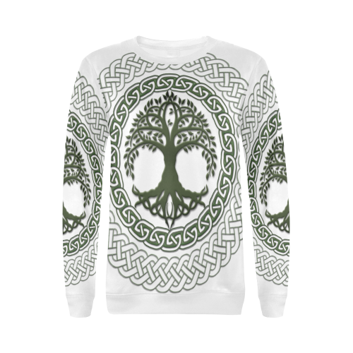Awesome Celtic Tree Of Life All Over Print Crewneck Sweatshirt for Women (Model H18)