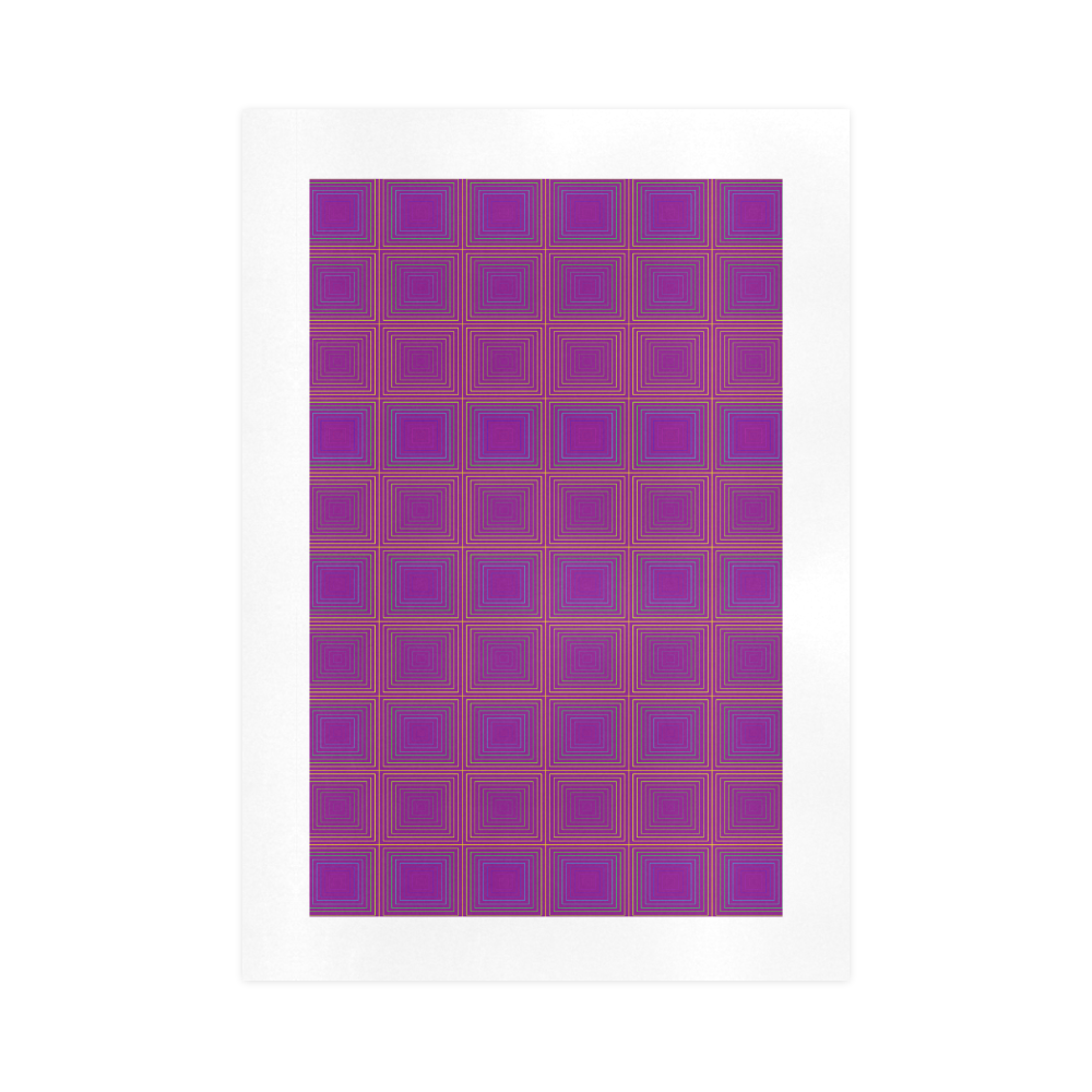 Purple gold multicolored multiple squares Art Print 16‘’x23‘’