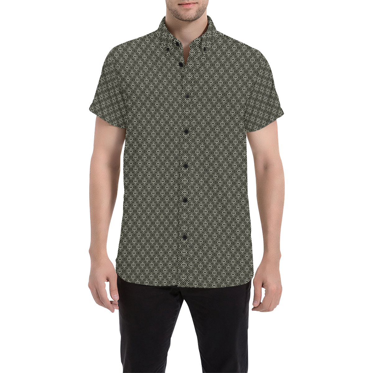 Model #49c| Men's All Over Print Short Sleeve Shirt (Model T53)