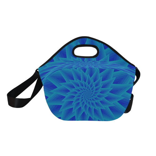 Ancient blue flower Neoprene Lunch Bag/Large (Model 1669)