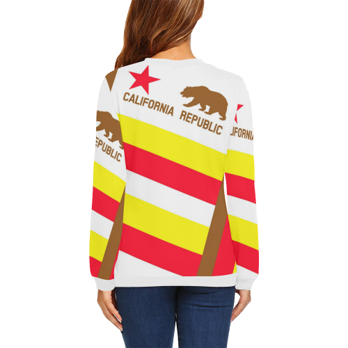 CALIFORNIA REPUBLIC 2 All Over Print Crewneck Sweatshirt for Women (Model H18)