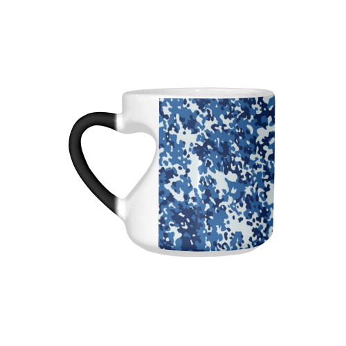 Digital Blue Camouflage Heart-shaped Morphing Mug