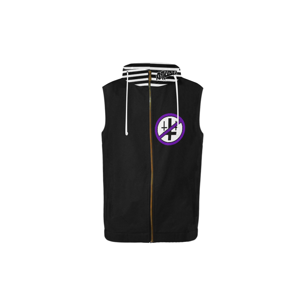 ANTI GODS no religion gang vurple Symbol STRIP SOLID VEST All Over Print Sleeveless Zip Up Hoodie for Kid (Model H16)