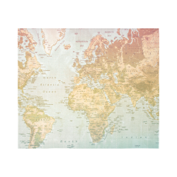 Pastel World Cotton Linen Wall Tapestry 60"x 51"