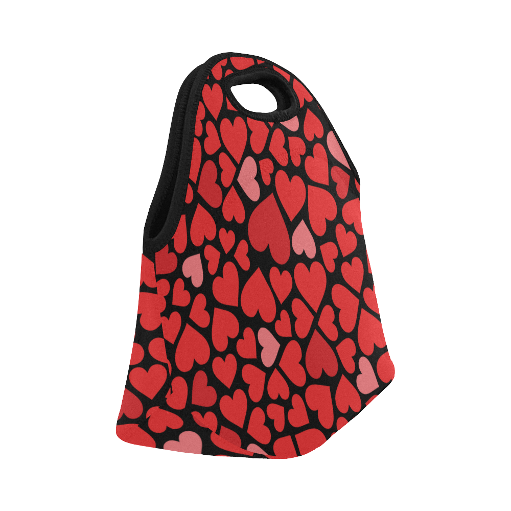 Hearts Pattern Neoprene Lunch Bag/Small (Model 1669)