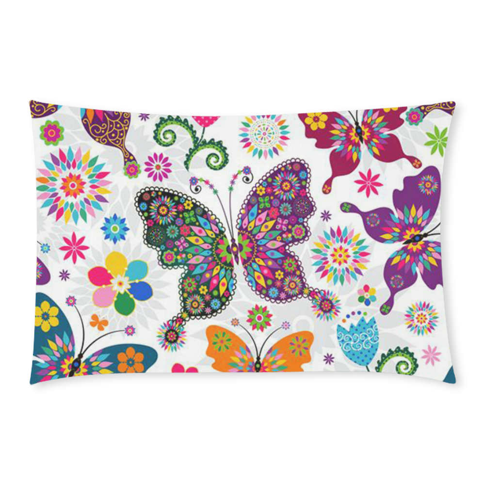 Colorful Butterflies and Flowers V3 3-Piece Bedding Set