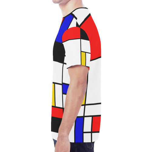 Bauhouse Composition Mondrian Style New All Over Print T-shirt for Men (Model T45)