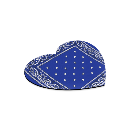 KERCHIEF PATTERN BLUE Heart-shaped Mousepad