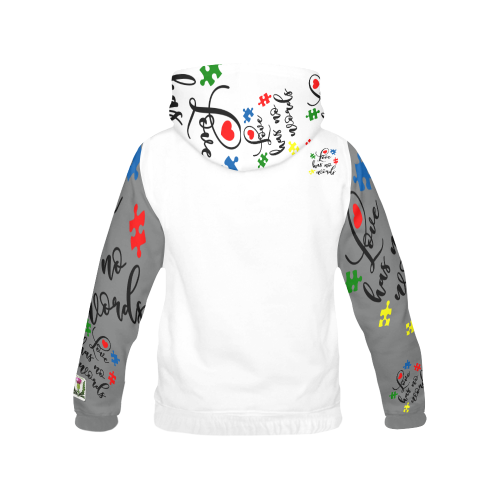 Fairlings Delight's Autism- Love has no words Men's Hoodie 53086Gg All Over Print Hoodie for Men (USA Size) (Model H13)
