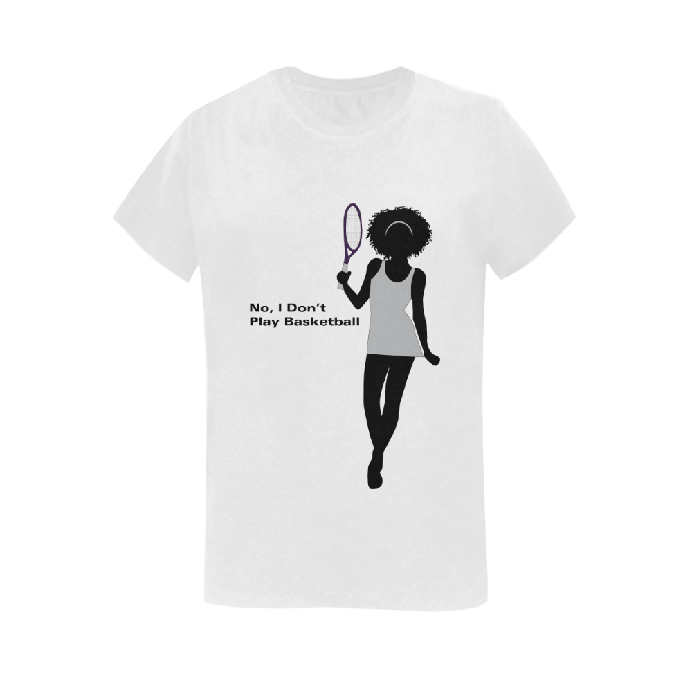 I Play Tennis White Women's T-Shirt in USA Size (Two Sides Printing)