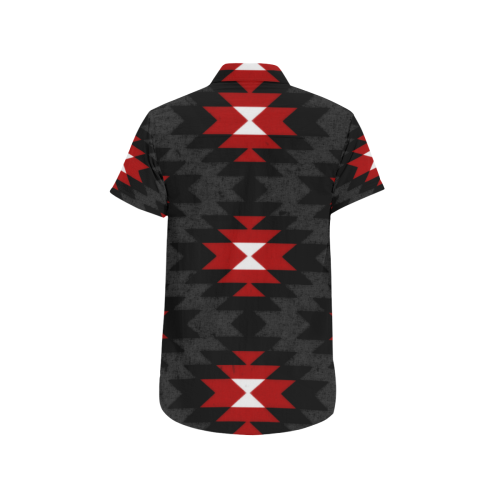 Aztec - Red Men's All Over Print Short Sleeve Shirt (Model T53)