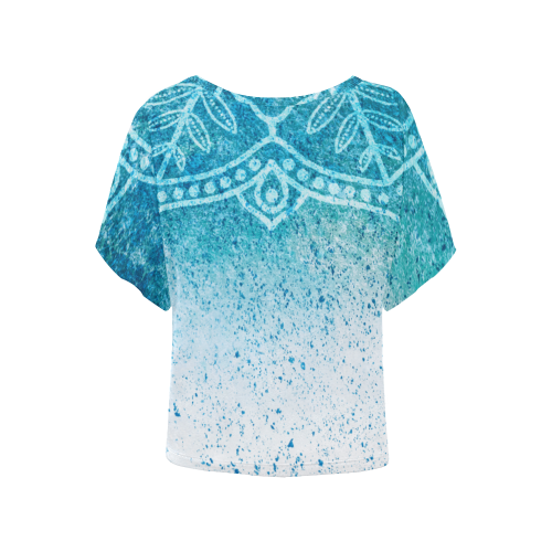 Ocean Petal Women's Batwing-Sleeved Blouse T shirt (Model T44)