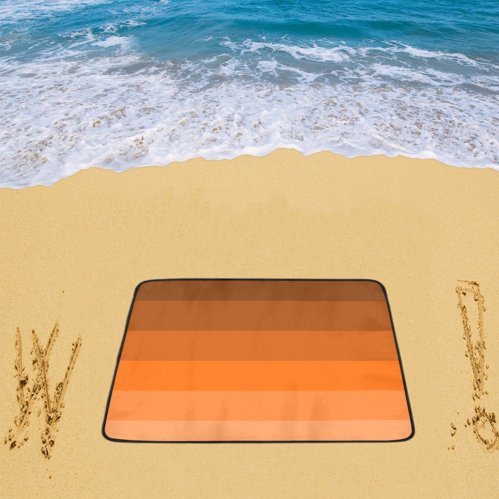 Orange stripes Beach Mat 78"x 60"