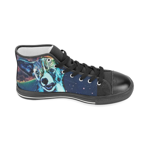 SpaceDoggo Men’s Classic High Top Canvas Shoes (Model 017)