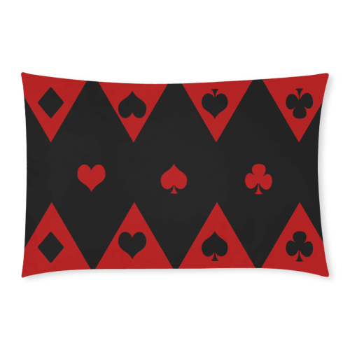 Las Vegas Black Red Play Card Shapes 3-Piece Bedding Set