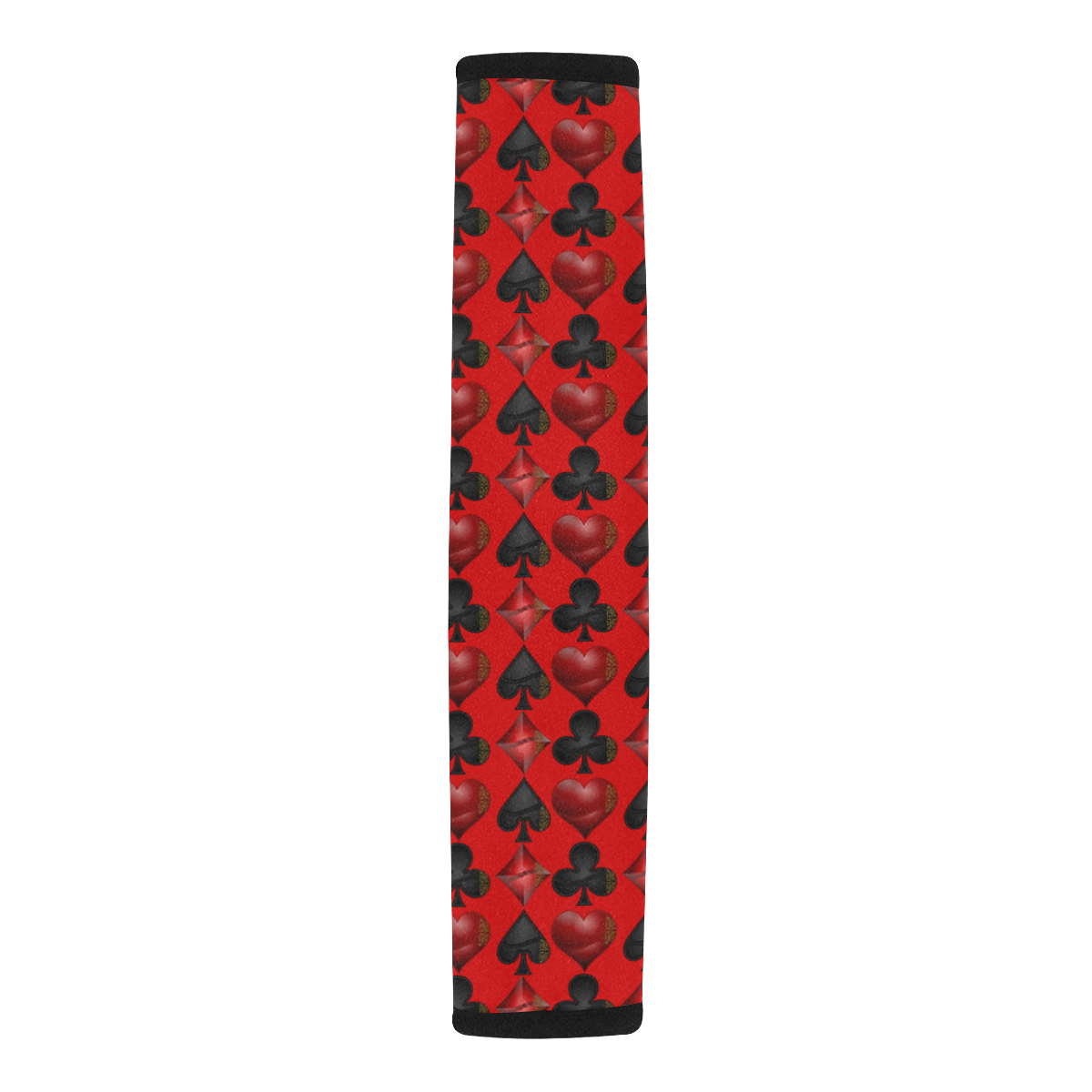 Las Vegas Black and Red Casino Poker Card Shapes on Red Car Seat Belt Cover 7''x12.6''
