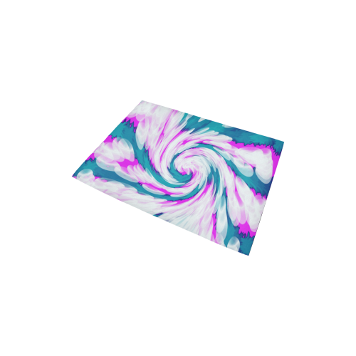Turquoise Pink Tie Dye Swirl Abstract Area Rug 2'7"x 1'8‘’