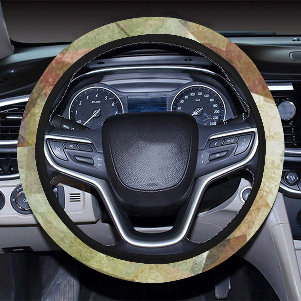 abstract squares Steering Wheel Cover with Elastic Edge