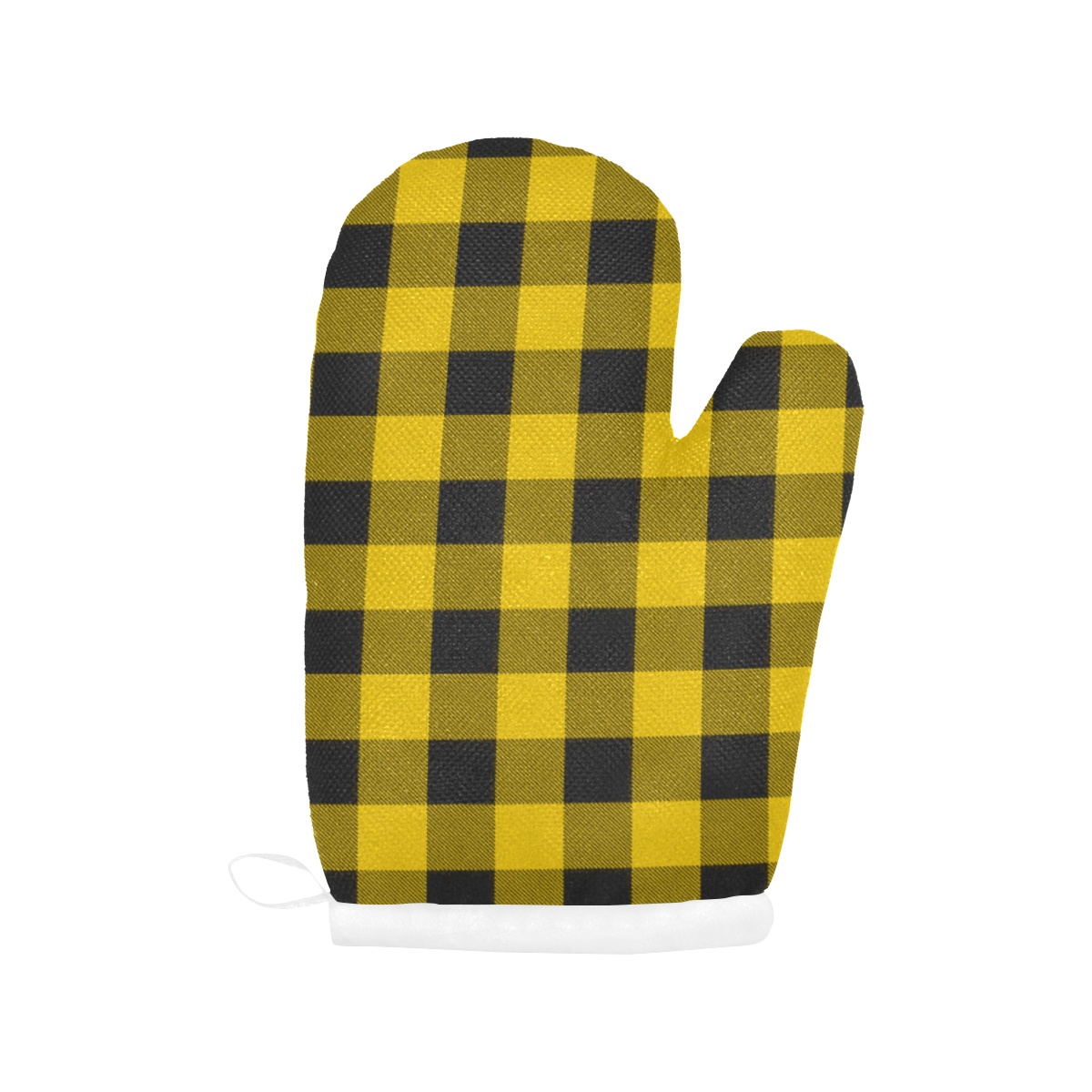 yellow  black plaid Oven Mitt (Two Pieces)