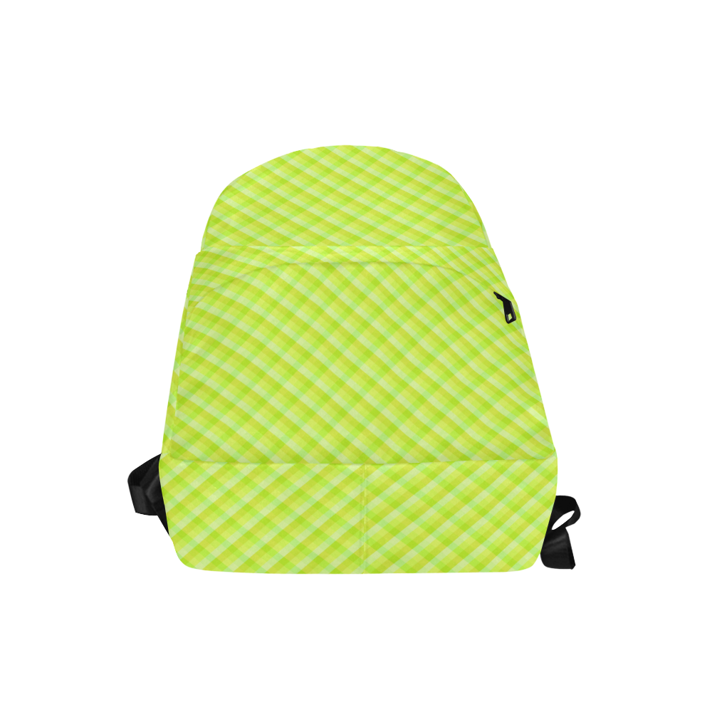 Yellow and green plaid pattern Unisex Classic Backpack (Model 1673)