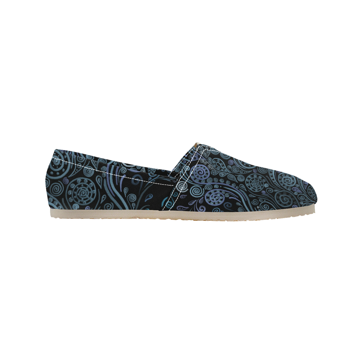 3D psychedelic ornaments, blue Women's Classic Canvas Slip-On (Model 1206)