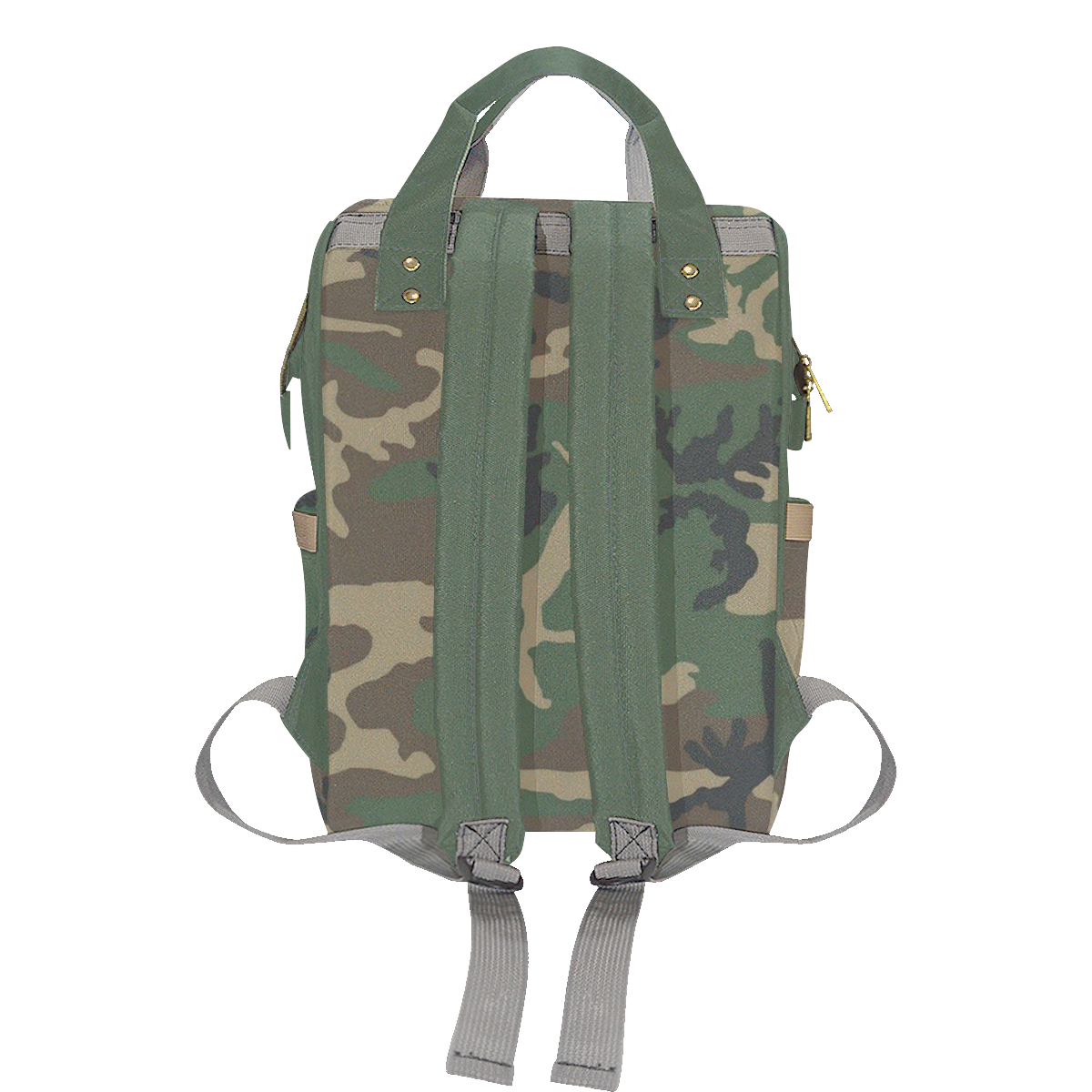 Green Army Camo Multi-Function Diaper Backpack/Diaper Bag (Model 1688)