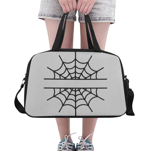 Spiderweb Pale Grey Fitness Handbag (Model 1671)